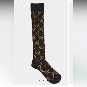 Gucci Black and Gold Patterned Socks